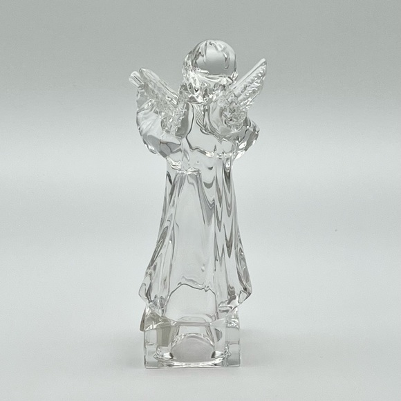 Vintage Mikasa Herald Collection Angel Mandolin Figurine Crystal Germany 1980s - Picture 3 of 12
